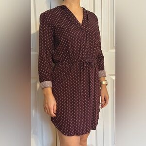 GAP Maroon and Pink Patterned Dress